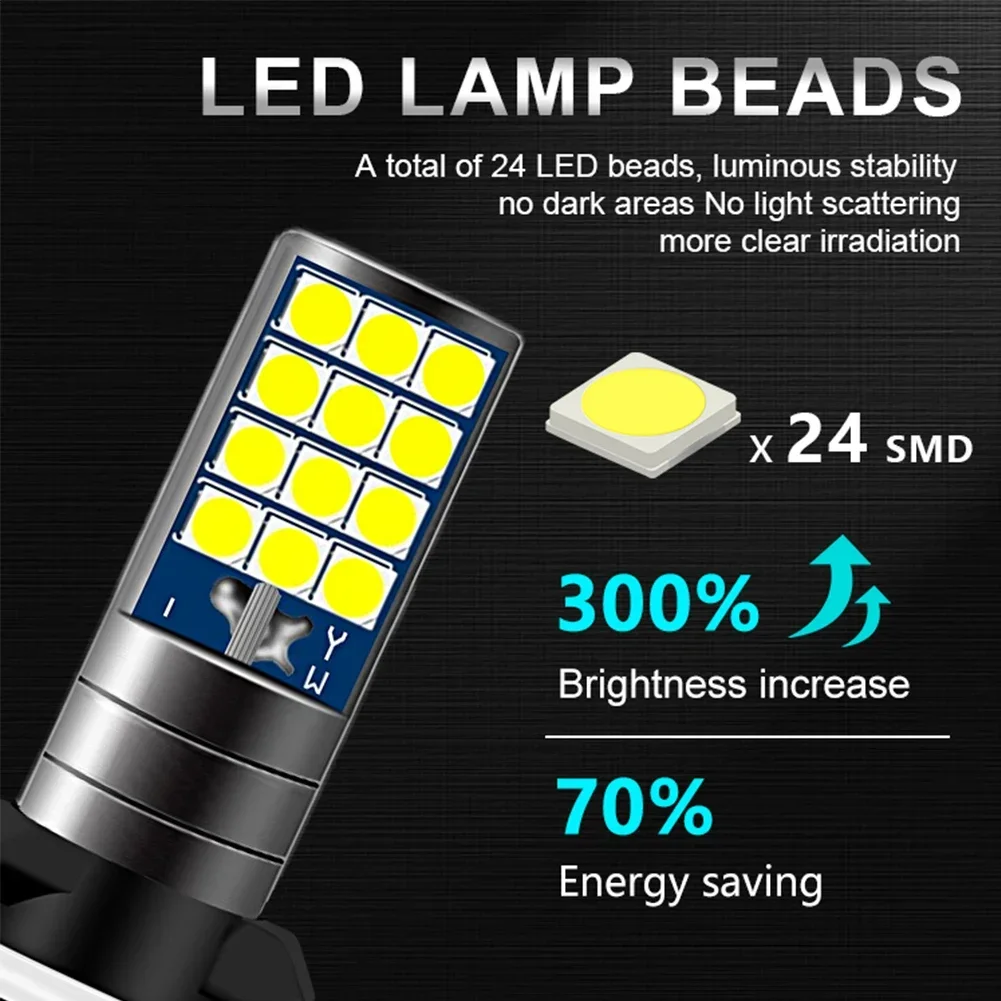 3030 24SMD 900LM Yellow Pink Green Blue Car Driving Running Lamp Multicolor H1 H3 H27 881 Fog Lights Bulb Auto Leds Light 12V view 4