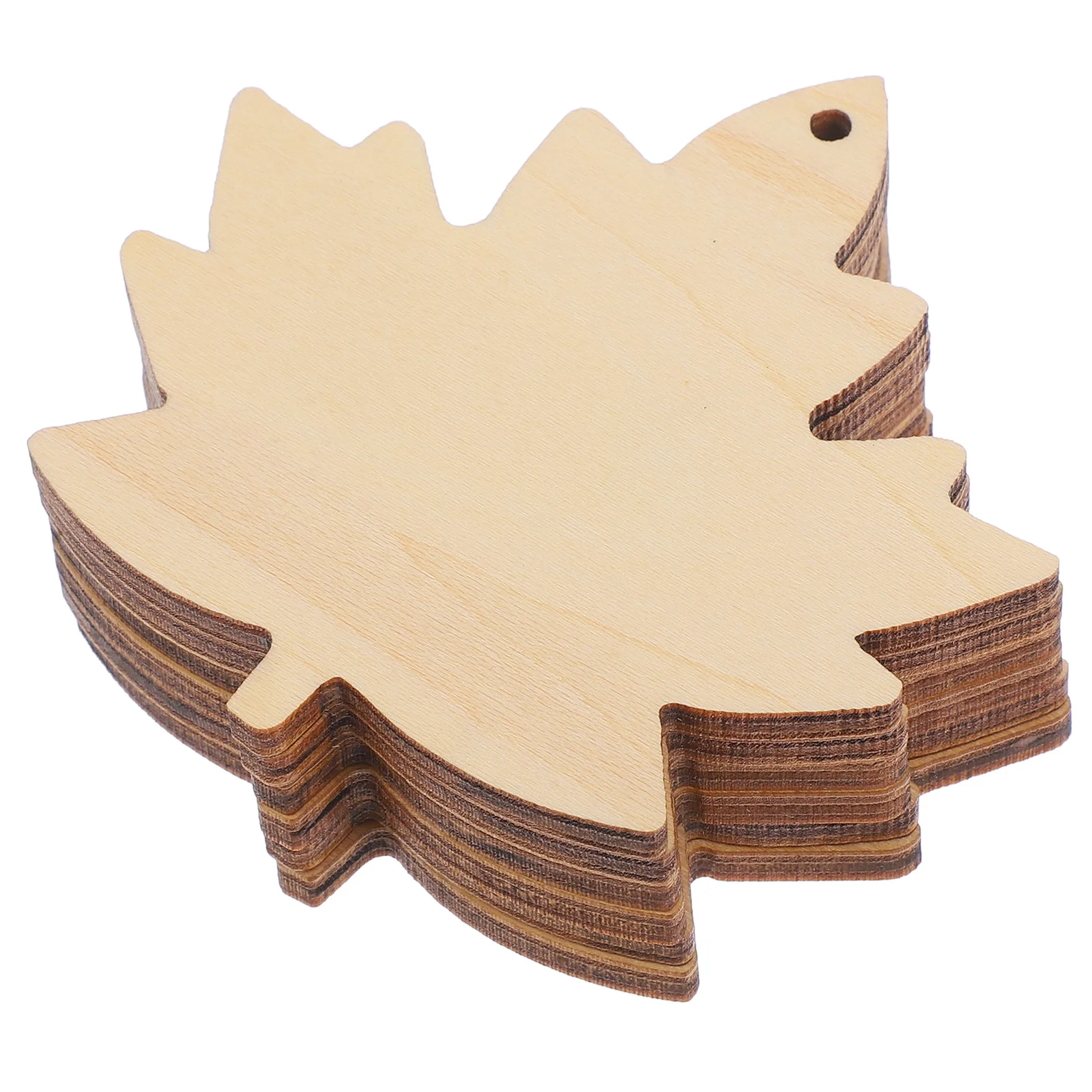 

6Pcs Wood Maple Leaf Cutouts Unfinished Fall Leaf Tags DIY Wooden Leaves for Halloween Thanksgiving Decor Wooden Halloween Decor