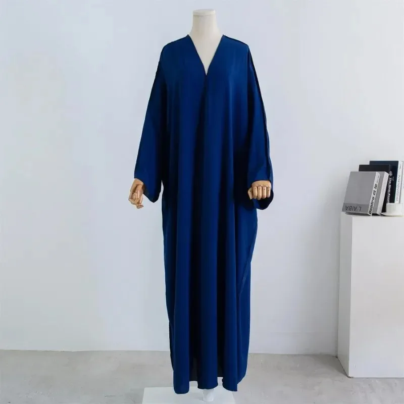 Muslim Out Abaya Smocking Sleeve One-piece Prayer Women Jilbab Cardigan Coat Islamic Clothing Dubai Saudi Robe Turkish