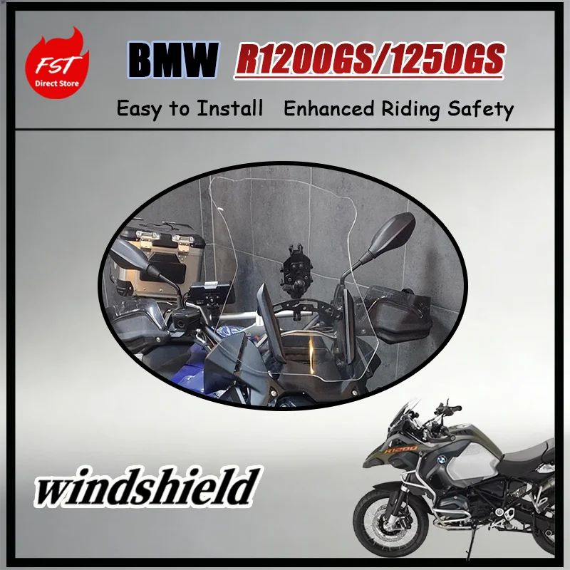 FOR Tall Glass Wind Deflector for BMW R1250GS ADV Reinforced Import Impact Resistant against Stone Chips Road Gravel Debris
