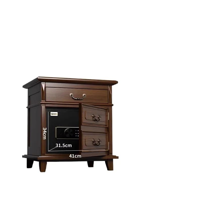 Home anti-theft invisible safe, Chinese high-end solid wood fingerprint password drawer cabinet, remote intelligent control