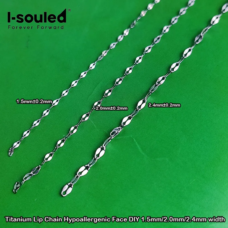 Minimalist Titanium Lip Chain DIY Loose Chain Jewelry in 1.5/2.0/2.4mm Width - No Additional Accessories