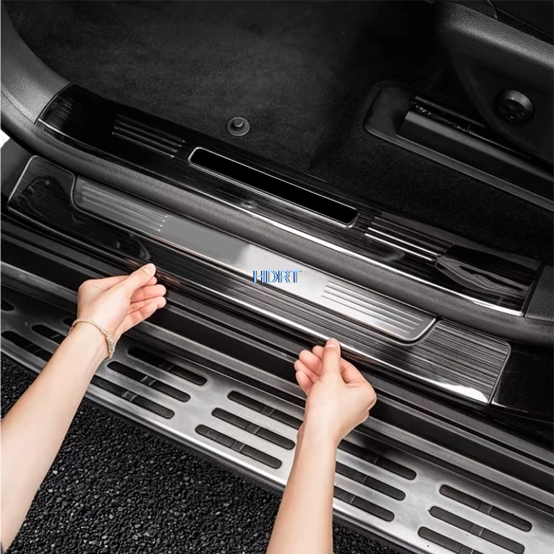 For Mercedes-Benz GLE GLS Class W167 V167 X167 2020 + Car Styling Welcome Pedal Rear Trunk Guard Plate Door Sill Threshold Scuff