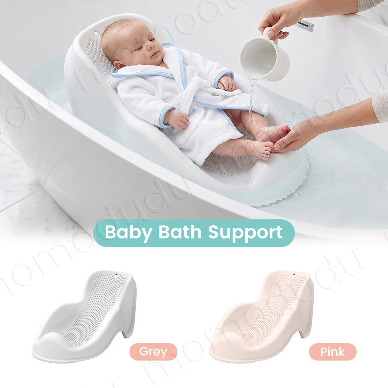 Anti-Slip Baby Bath Net Seat Cushion Ergonomic Support for Newborns Sit/Lie Design Portable & Easy Storage for Bathtub Use