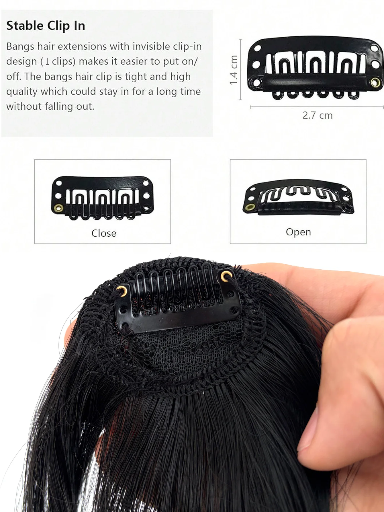 Natural Forehead Hairline Clip on Bangs Curl Air Bangs Synthetic Hairpiece Clip on Front Neat Bangs