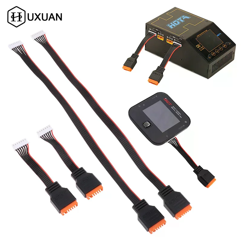 2Pcs 10/30cm Charger Extension Cable Balanced Head For 2-6S Lithium Batteries Suitable For HOTA A6 A12