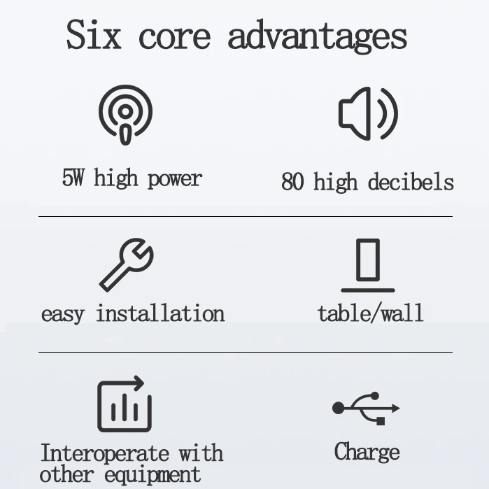 NEW 5W high-power 80dB volume adjustable frequency desktop walkie-talkie multi-function can be linked and wall-mounted charging