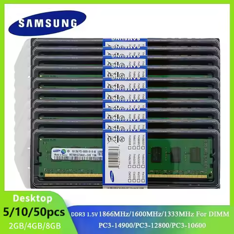 5/10/50PCS Wholesale Price DDR3 SAMSUNG Memory DIMM RAM 8GB 4GB 2GB 1866MHz 1600MHz 1333MHz Desktop RAM 240Pin DIMM 1.5V PC3 RAM