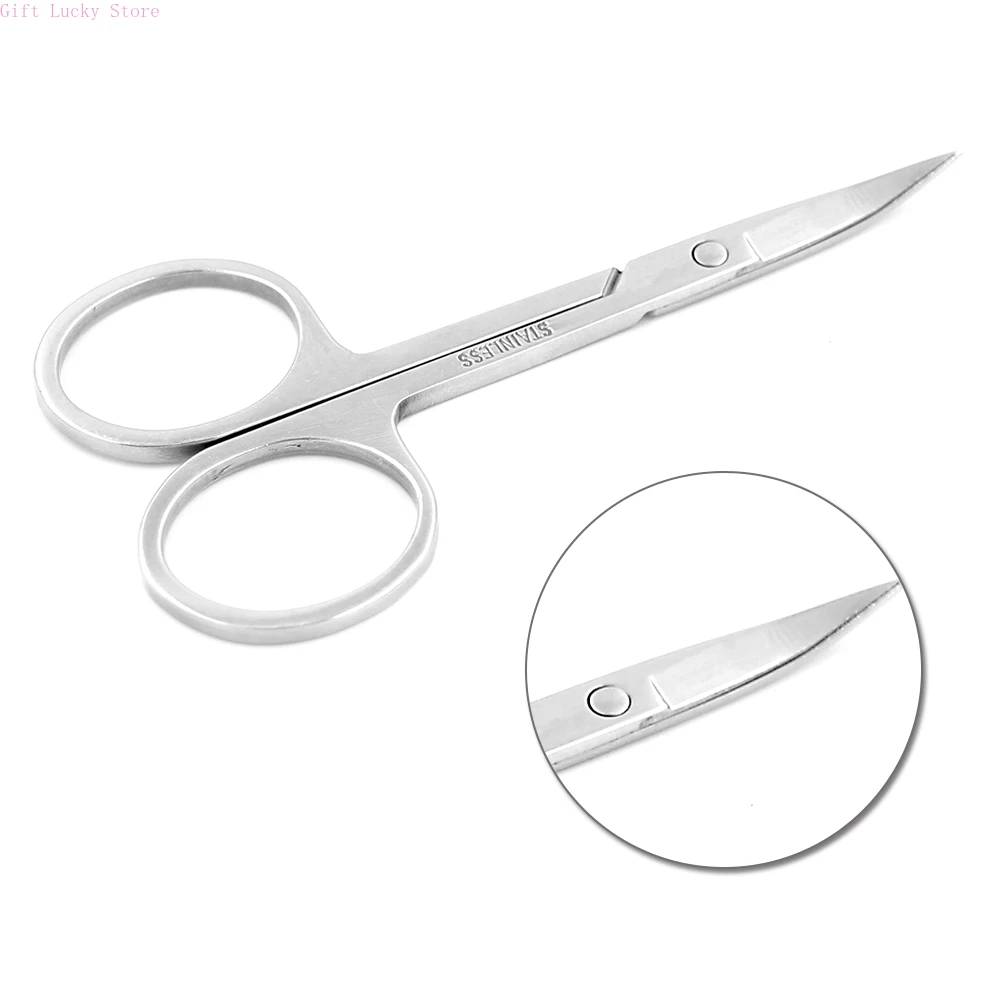 

1Pcs Professional Scissor Manicure For Nails Eyebrow Nose Eyelash Cuticle Scissors Curved Pedicure Nail Scissor Makeup Tools