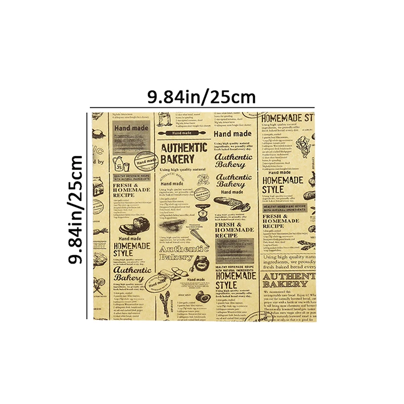 샌드위치 포장용 방수 기름 종이 왁스 종이, 버거 빵 포장 주방 용품, 50 개