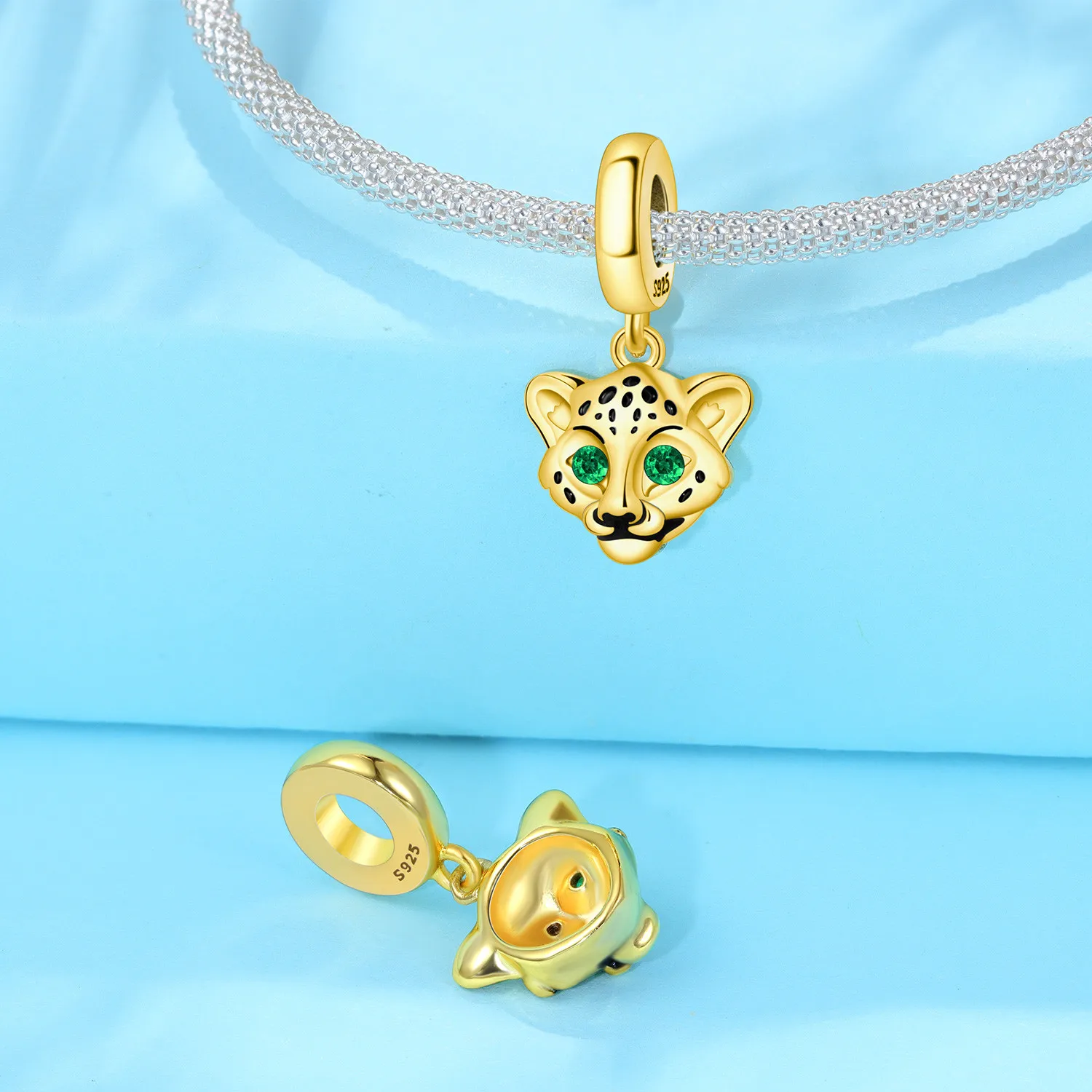 CYCUFF 925 Sterling Silver Classic Fashion Leopard Head Pendant Animal Men and Women Jewelry Anniversary Party Birthday Gift DIY