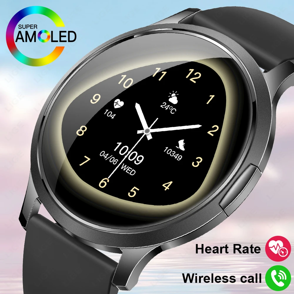 

Смарт-часы AMOLED 1,32 дюйма, женские часы, монитор сердечного ритма, монитор сна, спортивный фитнес-браслет, женские умные часы для Android IOS