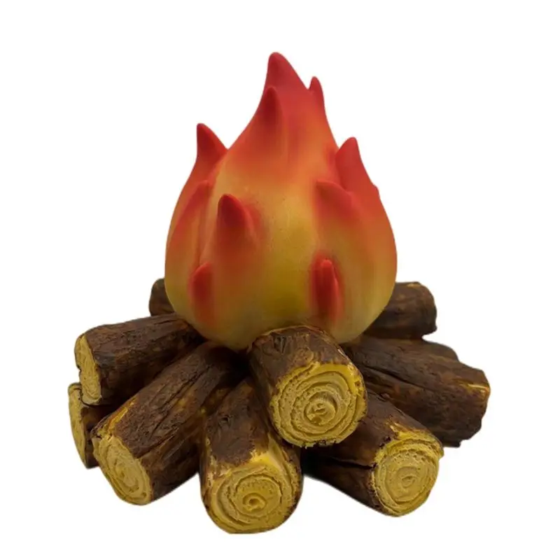 AEE4-LED Night Light 3D Fake Wood Fire Decorative Desktop Ornaments Simulating Charcoal Flame Glowing Supplies