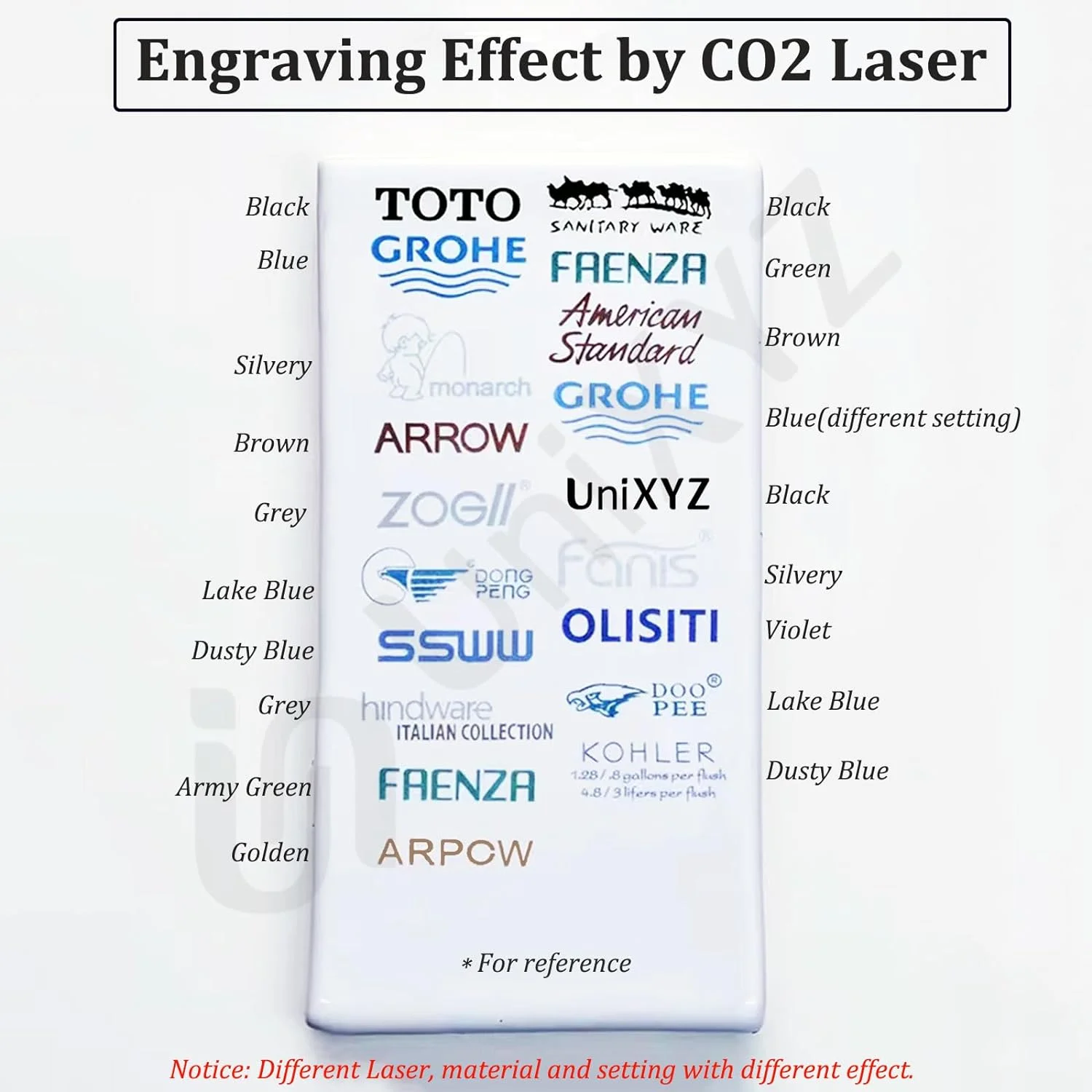 멀티 컬러 레이저 조각 마킹 용지, CO2 섬유 UV 레이저 조각기 기계 도구, 세라믹 유리 크리스탈 스톤 타일