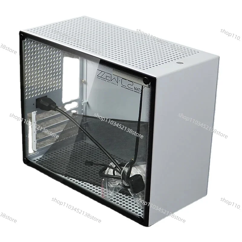 2022new C2 all aluminum chassis, alloy ITX MATX side transparent computer, mini small chassis, direct plug-in graphics card ATX