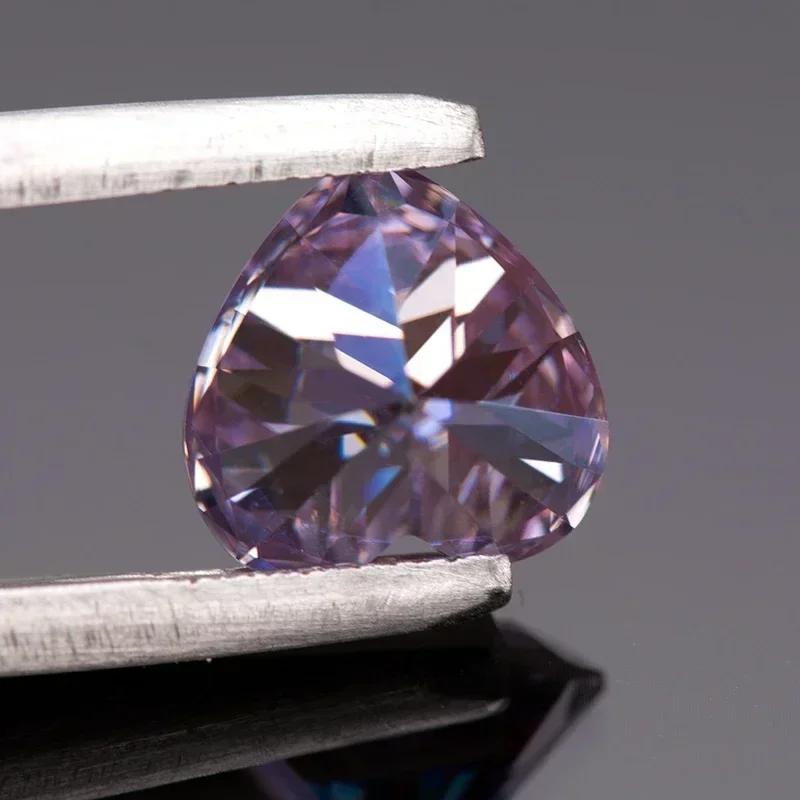 NEU NEU Großhandel Moissanit-Stein Herzform Hellviolette Farbe VVS1 Mit Zertifikat Besteht Diamanttester Charms Schmuckherstellung – Detail 5