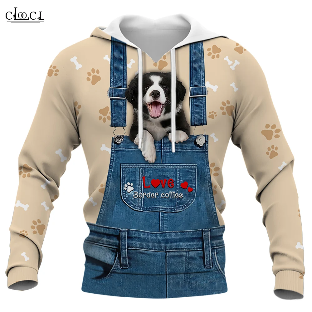 

CLOOCL Men Hoodie Border Collie 3D Graphics Animal Printed Women Pullover Hooded Sweatshirt Fashion Hooded Jacket Sportswear