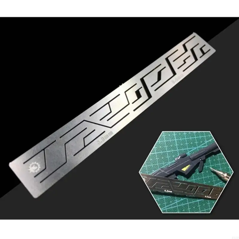 P82E Versatility 12 In 1 Scribes Line Templates Ruler Carving Auxiliary Ruler For Detailed Model Crafting Repairing Tool