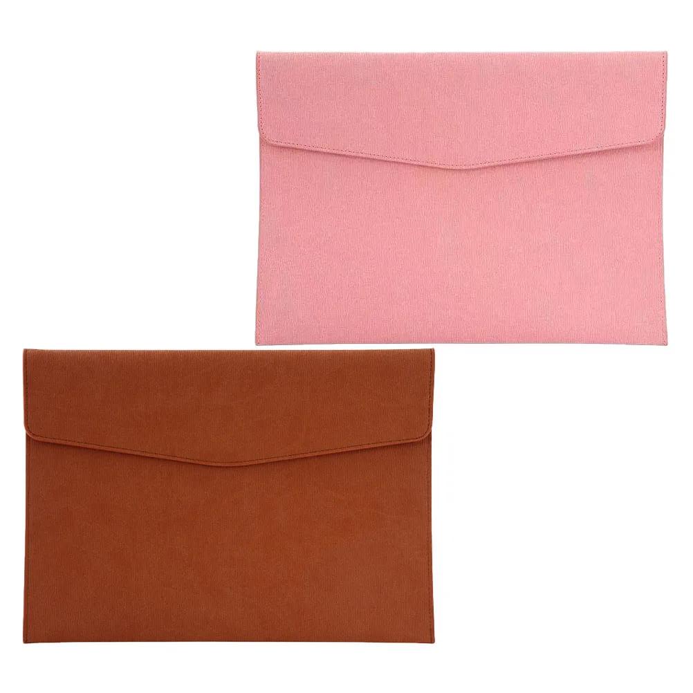 

2Pcs A4 Imitation Document Folder Elegant Buckle File Bag Business Briefcase Stylish Comfortable Carry Large Capacity