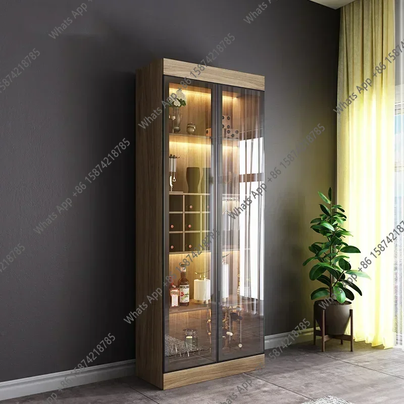 C Home Furniture Wine Bar Cabinet Wine Rack Modern Glass Display Cabinet Furniture Solid Wood Wine Cabinet Display Display Cabin