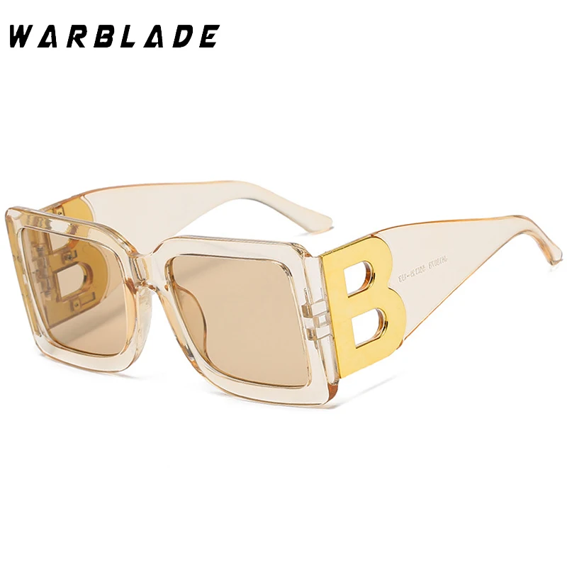 WarBLade 2022 Fashion Oversized The Letter B  Square Luxury Trend Sunglasses Women Men Retro Rectangle Sunglasses Gafas De Sol