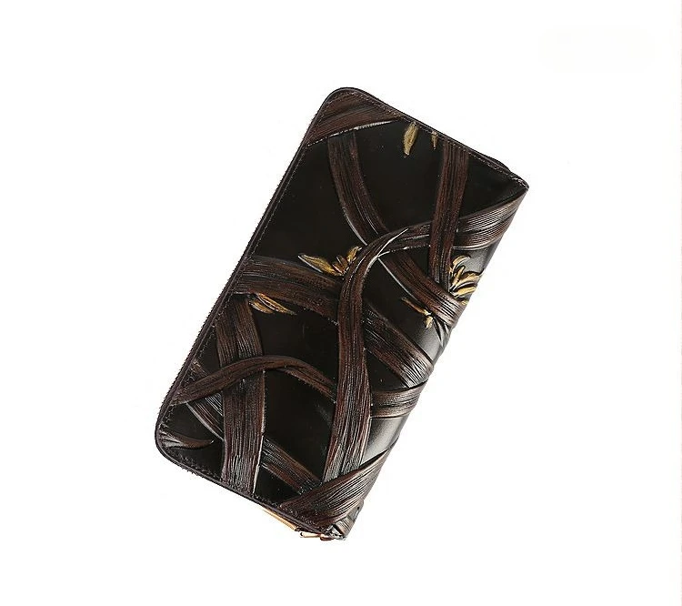 New Vintage Cow Genuine Leather Women Long Wallets Real Leather Female Luxury Brand Design Clutch Girl Lady Gift Cash Purse