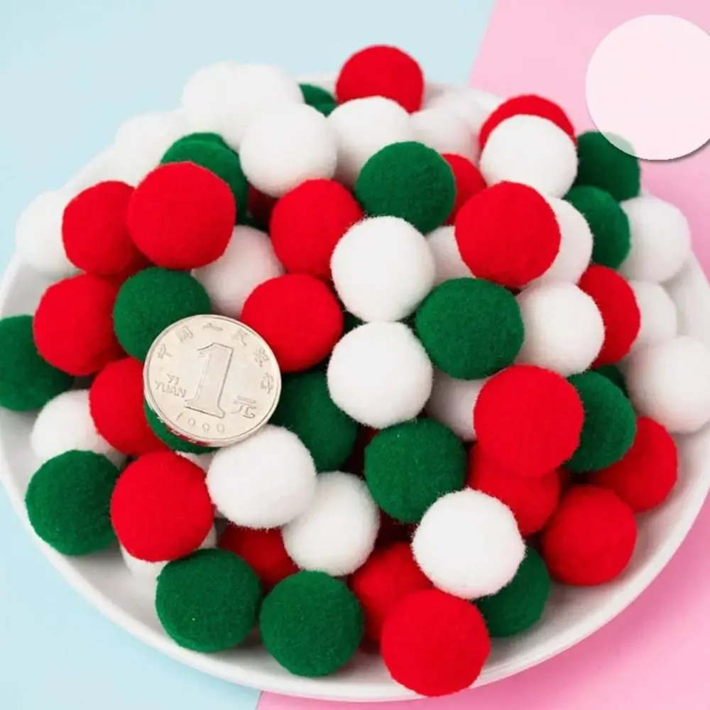 1 Pak Pompom 1cm/1.5cm bola bulu Pompom Macaron warna DIY dekorasi Natal bola Pom Pom lembut DIY bulu bola