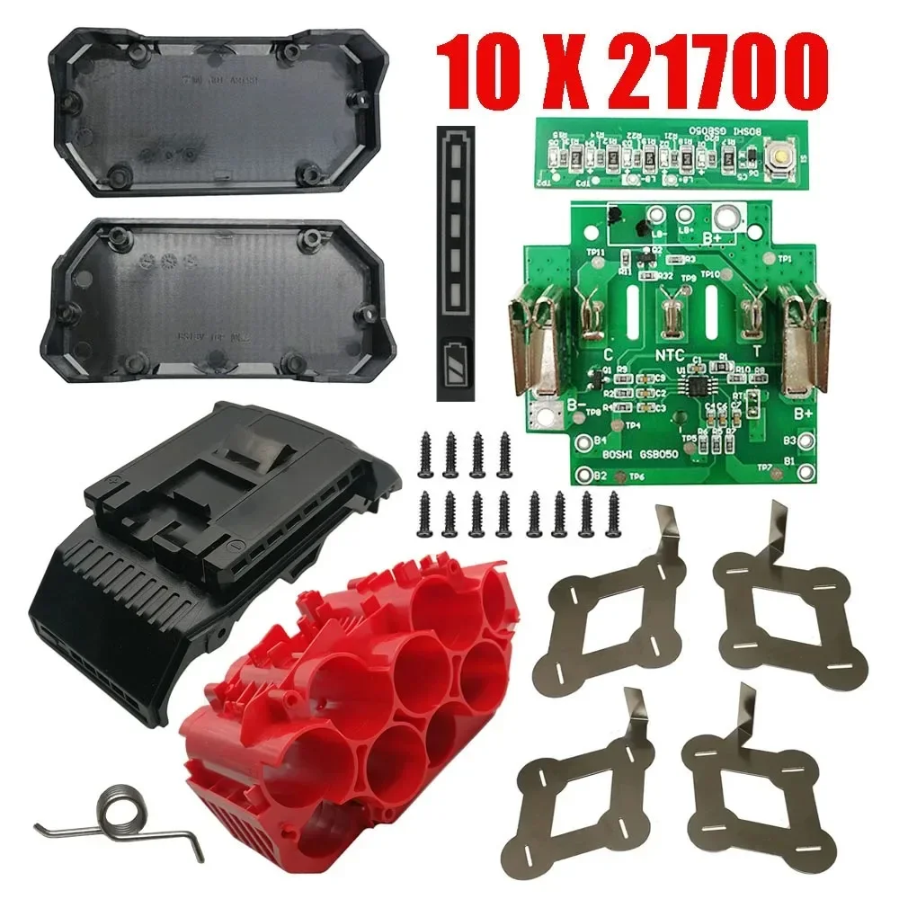 BAT618 5/10 21700  Li-ion Battery Plastic Case PCB Charging Protection Circuit Board Shell For Bosch 18V BAT610 BAT609 BAT618