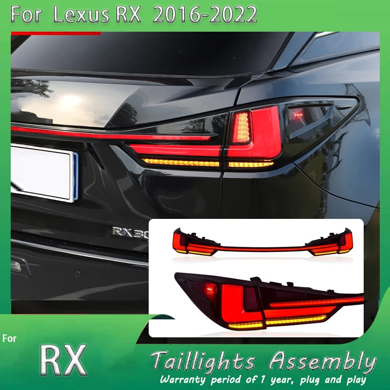 LED Tail Lights for Lexus RX350 RX450 RXF 2016-2022 Clear Sequential Turn Signal Trunk Rear Brake Lamps Assembly
