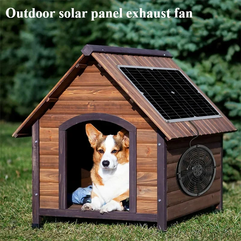 Fan Suitable for Houses and Dog Houses Indoor High-efficiency Heat Dissipation Temperature Outdoor Solar Panel Exhaust Fan