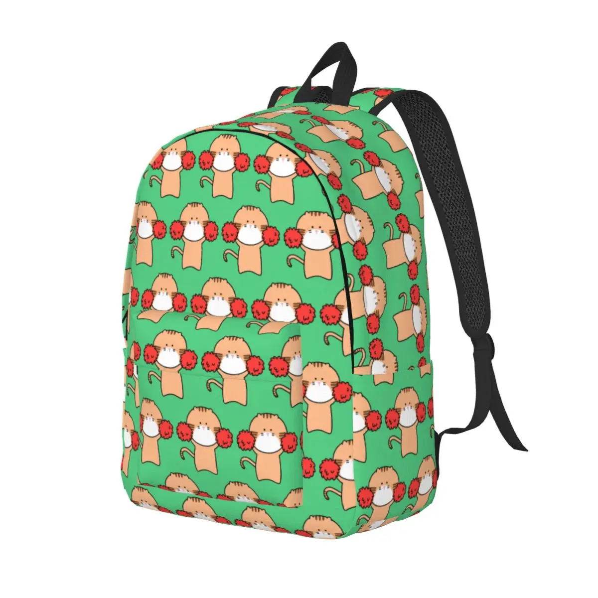 

Cute Ginger Cheerleader Cat Student Backpack School Bag Hiking Travel Daypack for Men Women Fashion Bookbag Shoulder Bags