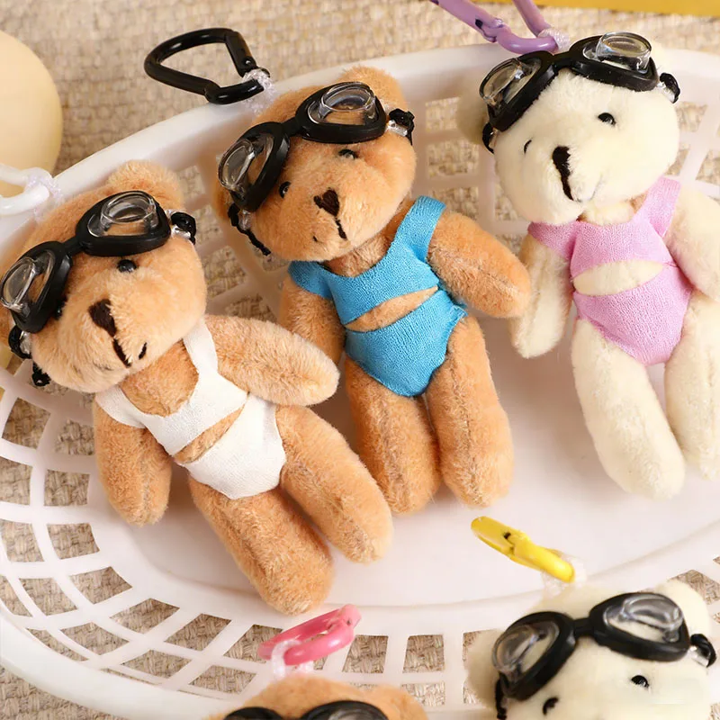 1/6 stücke Bär Plüsch-schlüsselanhänger Anhänger Kawaii Cartoon Urlaub Bär Puppe Spielzeug Anhänger Mädchen Tasche Anhänger Party Dekoration Geburtstag geschenke