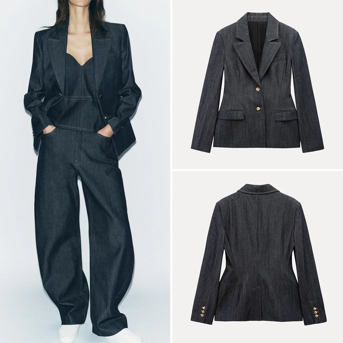 ZADATA Women's Fashion Long Sleeve Suit Jacket 2025 New Style Loose Commute Versatile Outerwear Warmth Daily Occasion
