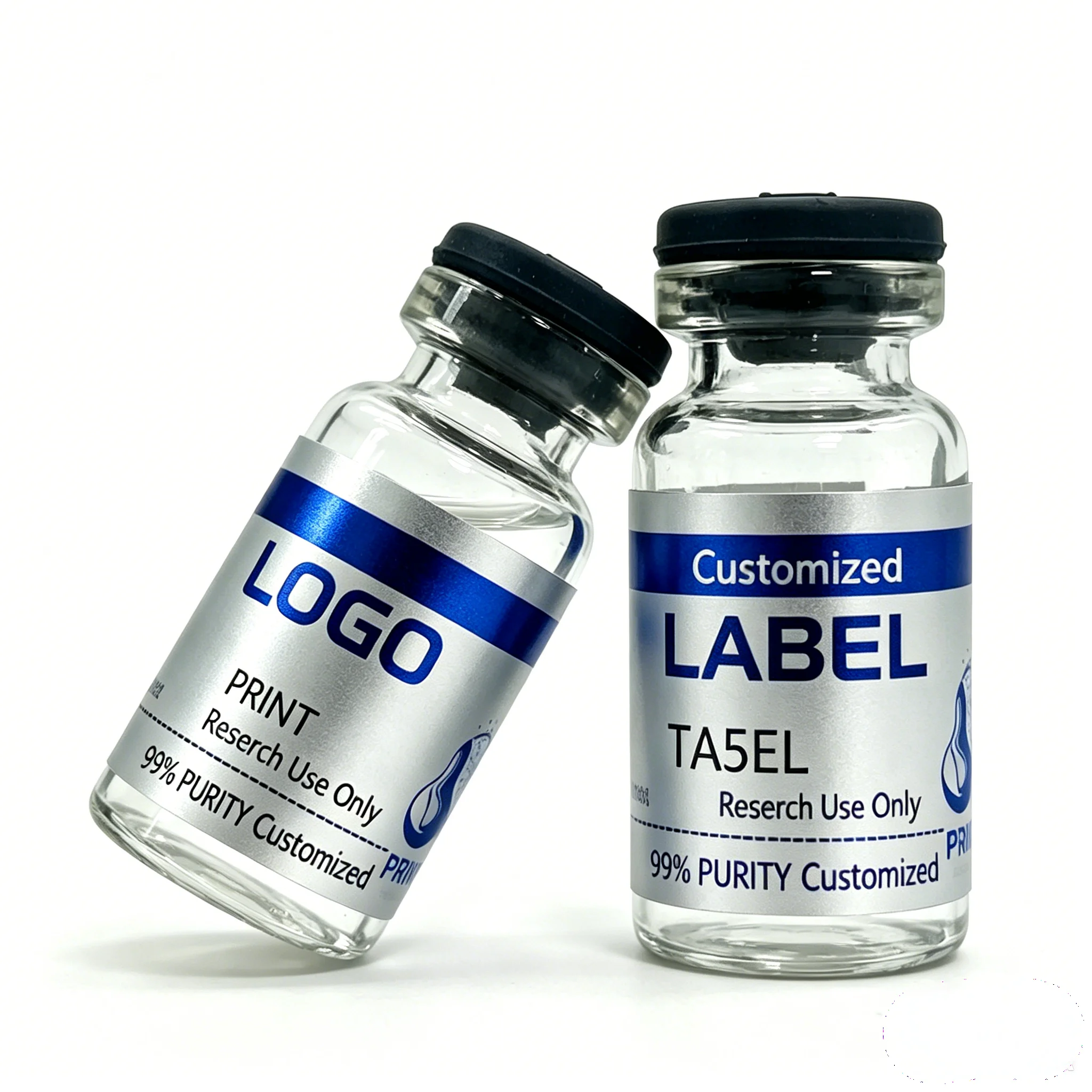 Luxury Skincare Labels - ฉลากขวดผลิตภัณฑ์บำรุงผิวสุดหรูแบบเปปไทด์ ขนาด 5 มล./10 มล. สติกเกอร์แบบติดเองที่ทนทาน