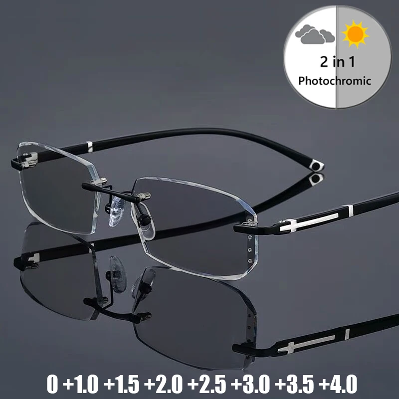 

Unisex Women Men Anti Blue Light Farsighted Glasses Fashion Outdoor Color Changing Presbyopia Sunglasses Prescription Eyeglasses