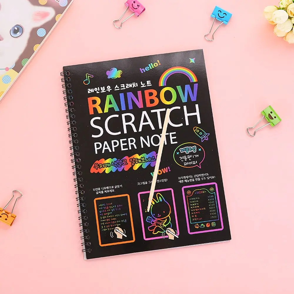 Toys Magic Scratch Note book Doodle Book Educational Books Scratch Paper Early Learning Art Painting Paper Children Toys