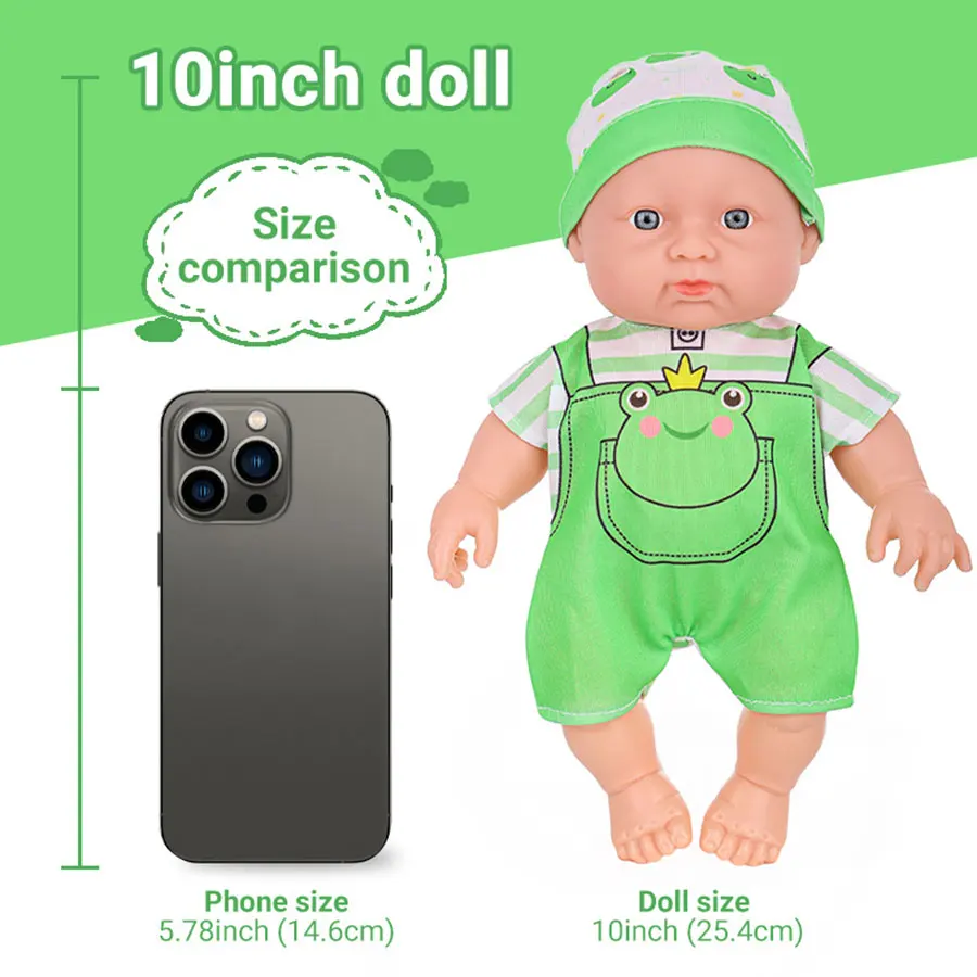 10inch Baby Doll Cute Movable Doll With Jumpsuits Realistic Reborn Baby Doll For Kids Birthday Gifts Children's Toys