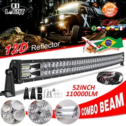 CO LIGHT-Barra de luz LED de trabajo para todoterreno, Combo de luz de 2 filas de 22, 32, 42 y 52 pulgadas, 11000LM, para 4x4, 4WD, SUV, ATV, barco, camión, UAZ, 12V, 24V