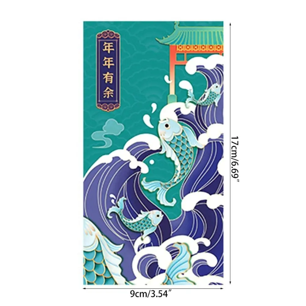 6 ชิ้นคลาสสิก Crane Blessing Hot - Stamping Lucky Money Bless กระเป๋ากระเป๋าสีแดงจีนใหม่ปีซองจดหมายสีแดง