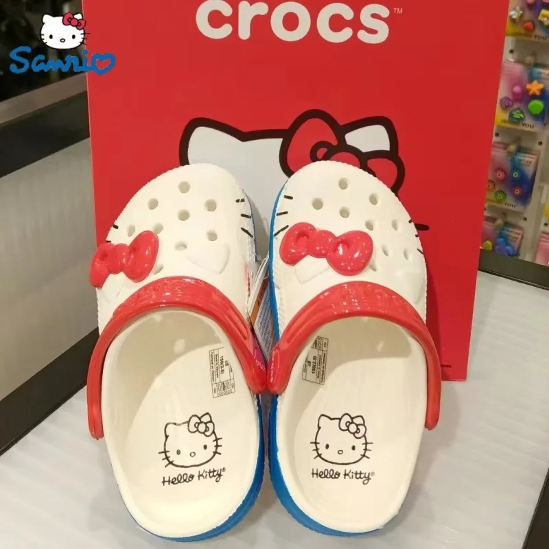

New Sanrio Hello Kitty Hole Sandals Slippers Kt Cat Sandals Kawaii Eva Anime Home Beach Slipper Summer Slippers Adult Gift