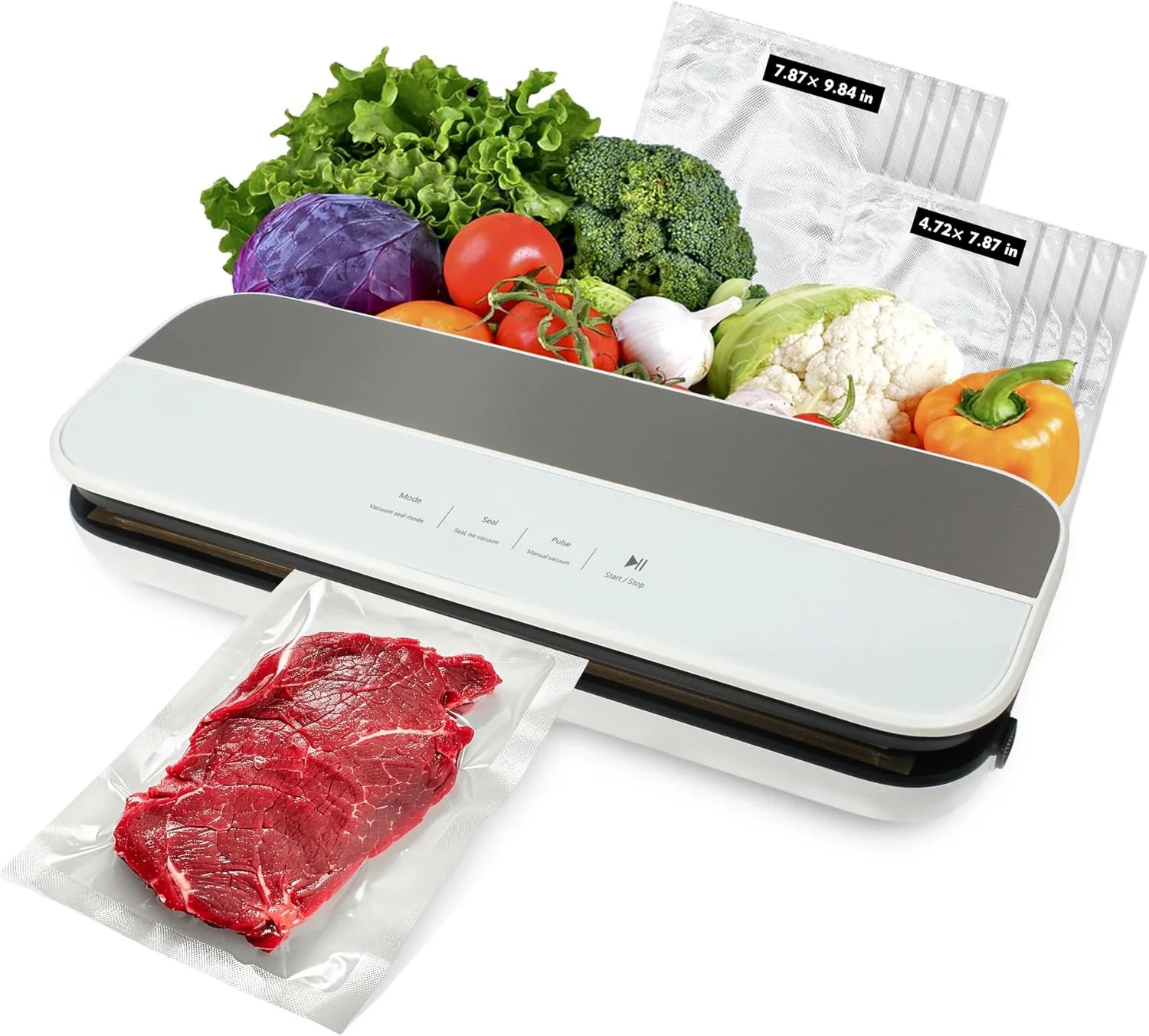 EURANNIT Vacuum Sealer Machine Fast-seal Automatic Food Sealer 65KPA Powerful Suction with 4 Modes for Food Storage
