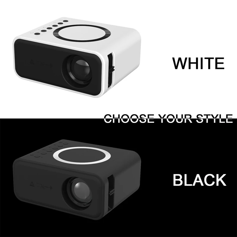 Wifi Mini Projector YT300 LED Projector 320X240 Portable Home Theater USB Wireless Sync Screen Supported 1080P-US Plug