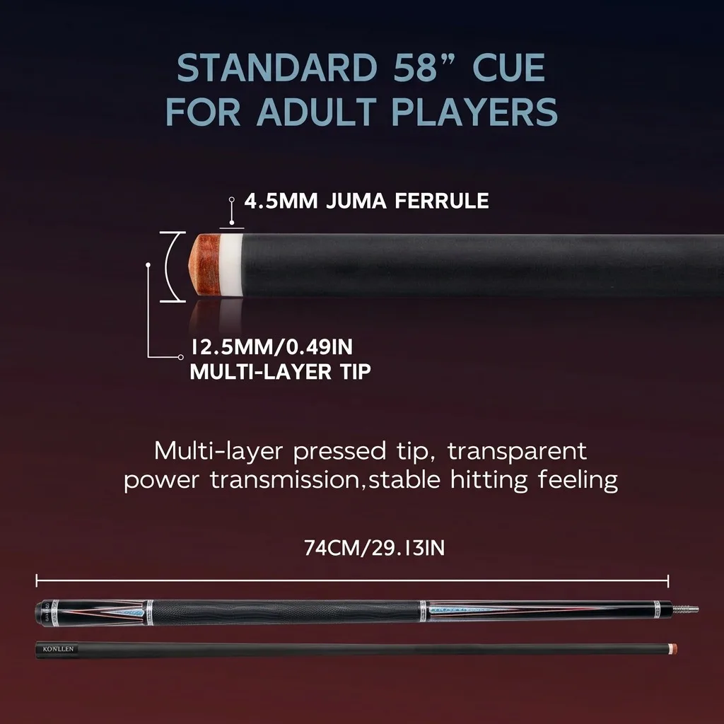 KONLLEN Carbon Fiber Pool Cue 2.0 – 58