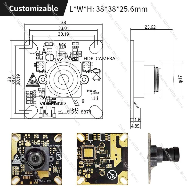 8.0million IMX415 Ultra-Clear USB Surveillance Device Mic 4K2K Dynamic Drone Sports DV Camera Module