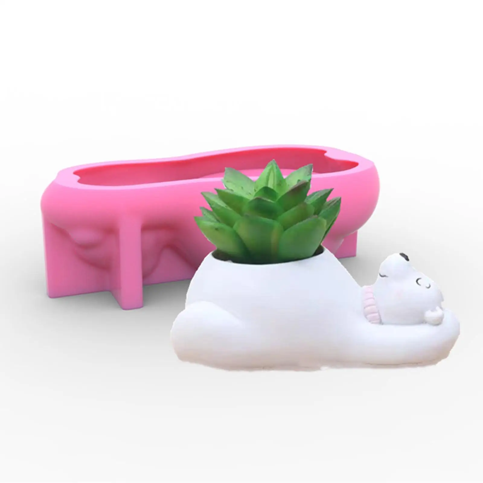 

Bear Pot Planter Epoxy Resin Clay Cement Candle Holder