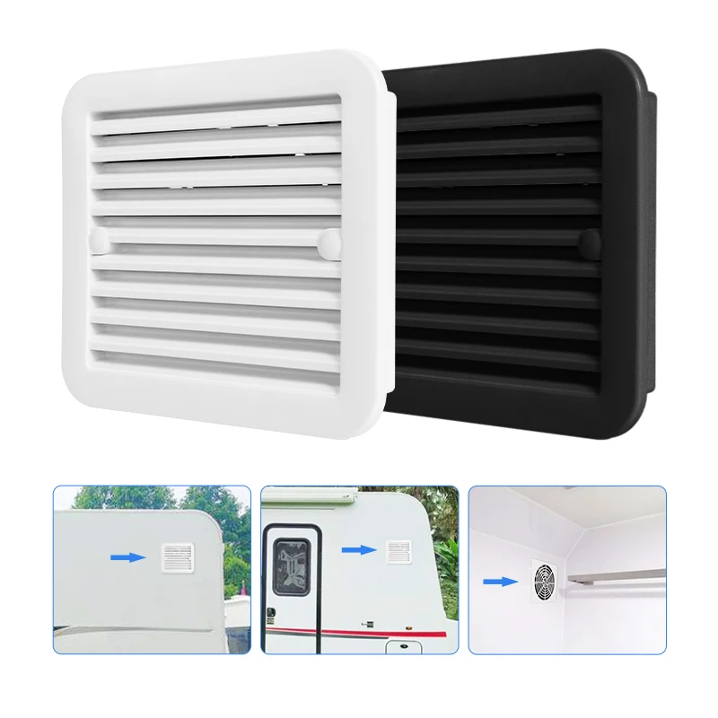 TYTXRV 12V/220V RV Cooling Air Vent Strong Wind White/Black Caravan Side Exhaust Fan for Camper Motorhome Kitchen RV Parts