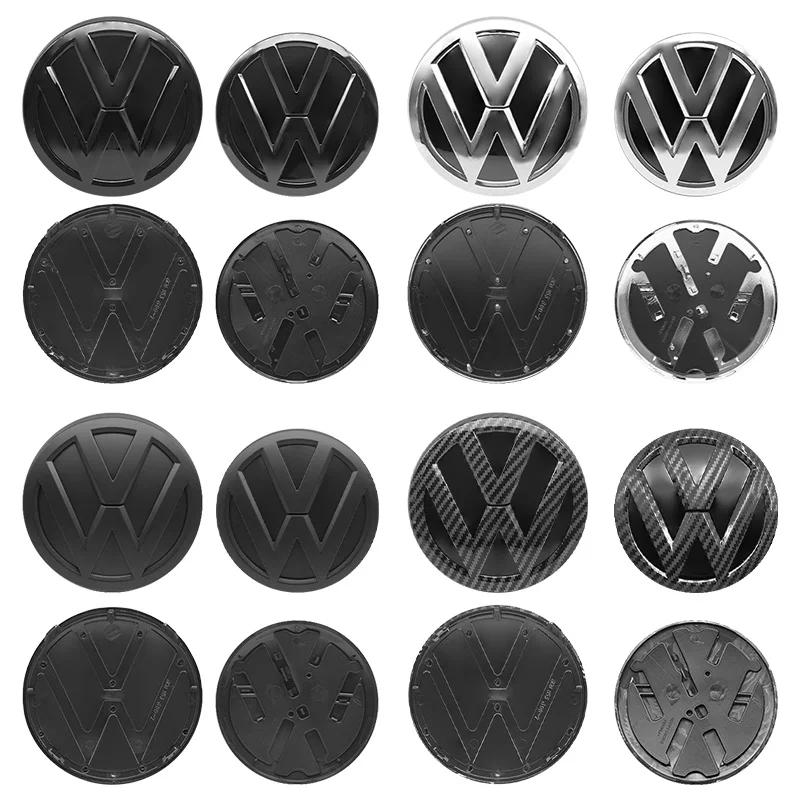 Badge de calandre avant VW, 2 pièces, emblème de couvercle de coffre arrière, Logo décoratif pour Volkswagen Polo 6 6C 2014 – 2018, accessoires de remplacement automobile