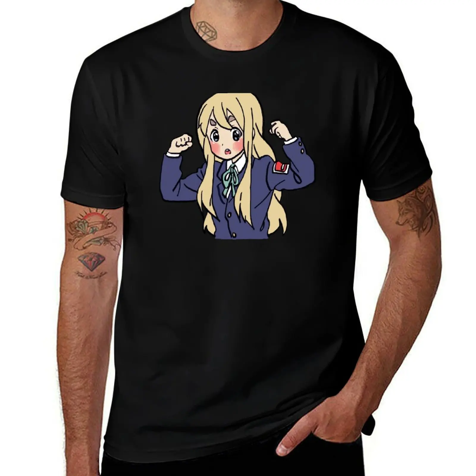 

I draw the strong mugi K-ON meme T-Shirt Casual Daily Wear Short Sleeve Top