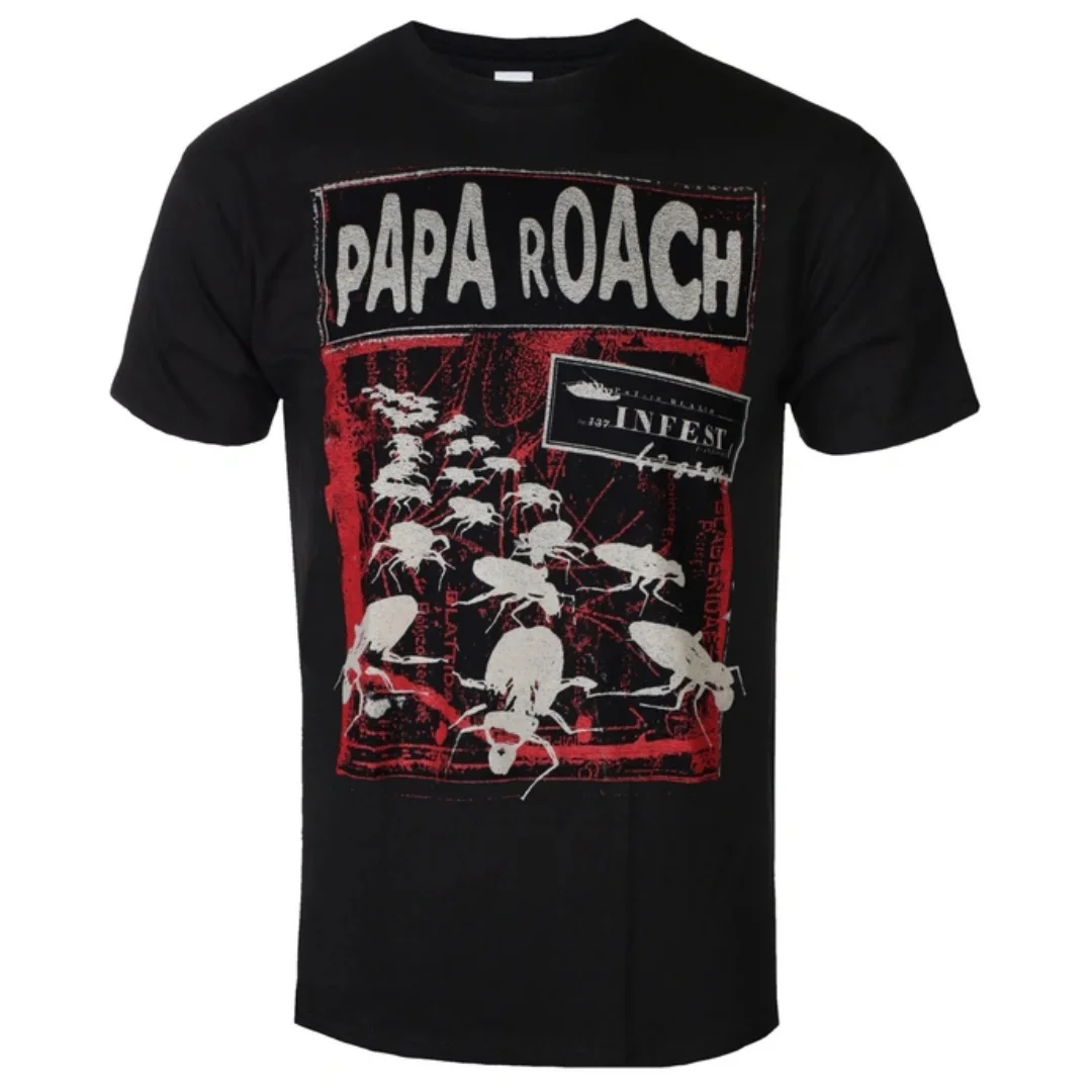 2026 Papa Roach - Invasion Art Pattern Nu Metal Band T-shirt - Casual Trendy Style Cotton T-shirt for Men and Women