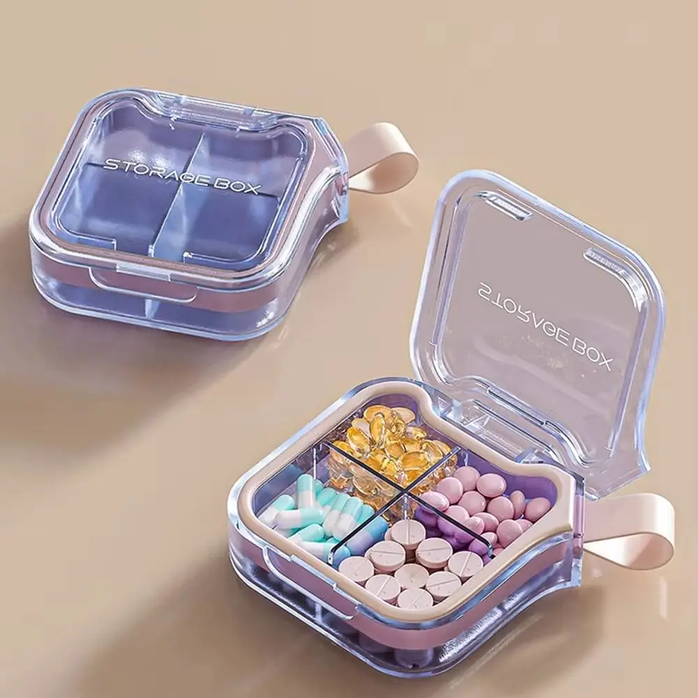 4/7 Grids Portable Pill Box Damp-Proof Food-Grade Travel Medicine Case Waterproof Large Capacity Mini Vitamin Container